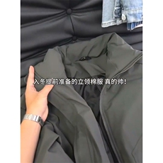 现货冬季美式休闲加厚雪山外套夹克立领纯色三防户外工装棉服，男装夹克，电商A486-1