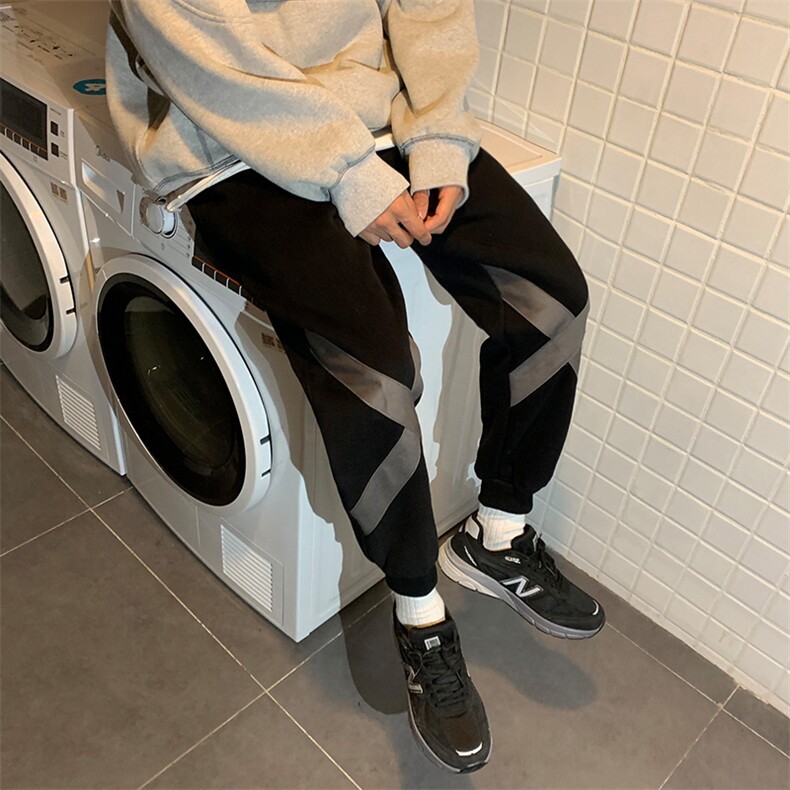 港风加绒加厚卫裤男宽松束脚大码运动裤子QT5070,男装休闲裤,星座810(原QT5070)