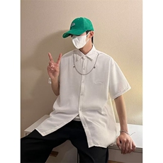 夏季新款衬衫潮流慵懒男方领宽松型衬衫送项链C659P35，男装衬衫，星座1116-2