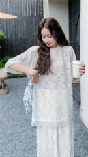 现货【新品】韩系蕾丝拼接花边半裙套装裙L619-P130-K198，女装套装/套裙，2C317