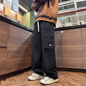 现货 工装裤男秋季潮牌宽松休闲裤美式高街垂感直筒裤 K7535-P42图片