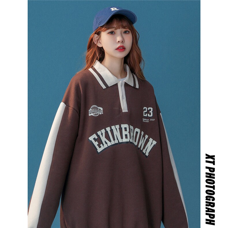 中性风POLO领卫衣女情侣大码M-5XL休闲套头卫衣男外套类C7720P55，男装Polo衫，星座227-7