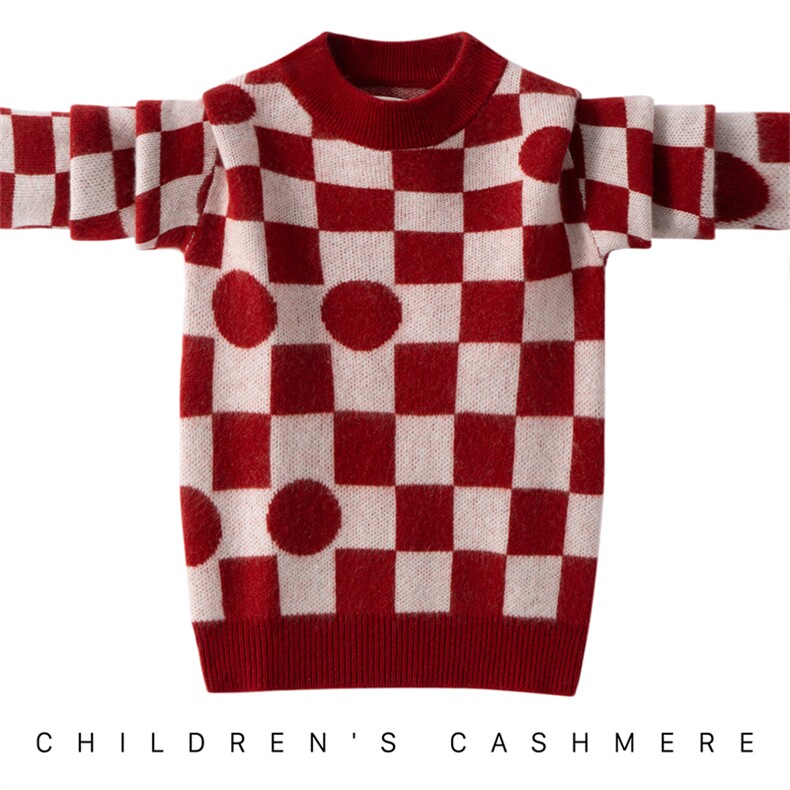 2025新款男女通用儿童舒适时尚，童装儿童羊绒衫，圣极绒童装