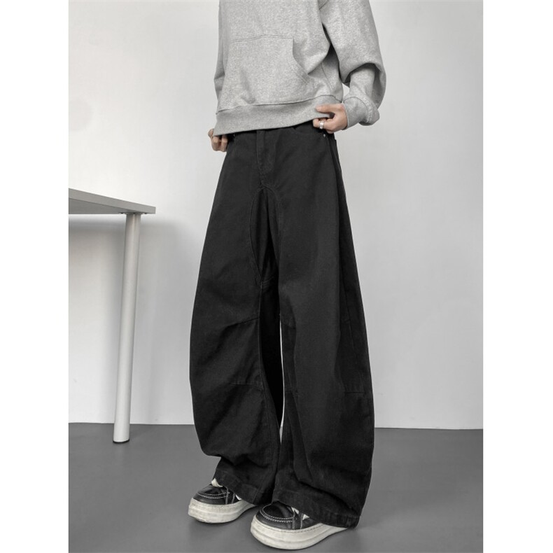 抖音品质秋季新款美式高街宽松弯刀休闲裤B315-K25602-p65控88,男装休闲裤,电商B315