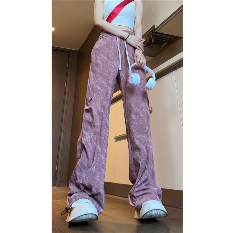 ins潮流闪电纹褶皱灯芯绒百搭宽松休闲裤B315-K24304-特p35控68图片