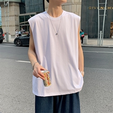 ins纯色新款百搭t恤背心男士坎肩无袖体恤衫夏季现货T168-P20，男装背心/马甲，星座512-2
