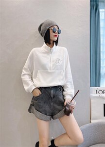 秋季立领长袖卫衣,女装卫衣/绒衫,薰衣坊