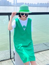 OUGNI新款宽松版ins两件套连衣裙潮，女装连衣裙，OGENI 欧葛妮