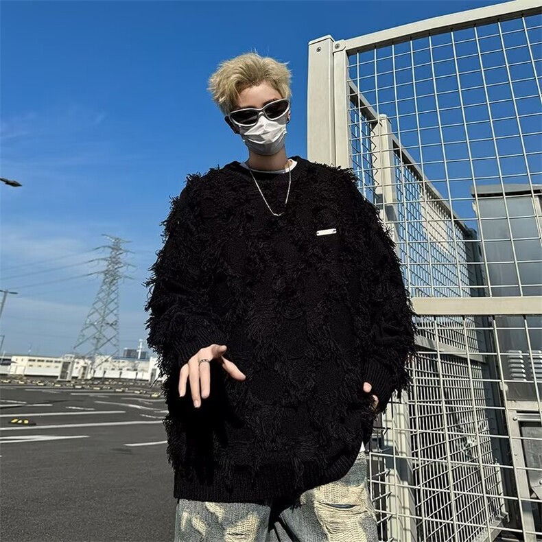 美式圆领毛衣男慵懒风休闲针织衫MY012P46,男装针织衫/毛衣,星座1116-2