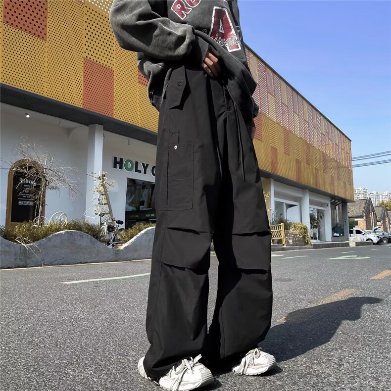 日系工装裤男高街潮牌秋季ins欧美嘻哈运动休闲裤机能风裤子,男装休闲裤,星座716-3
