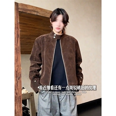 P62网图JK32鹿皮绒复合高克重外套咖啡色黑色M到2XL，女装短外套，星座506A