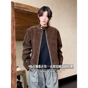 P62网图JK32 鹿皮绒复合高克重外套 咖啡色 黑色M到2XL图片