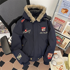 美式复古刺绣徽章座山雕棉衣外套男女加厚保暖夹克M0953-P90，男装夹克，星座308B-2