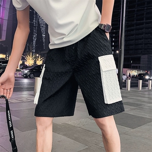 黑色 2023夏装精神小伙五分裤男青年潮款休闲短裤DK2312-P58,控89图片