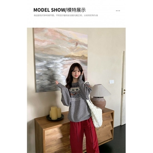 MM344-P60潮牌新款帅气圆领气质宽松休闲毛衣图片