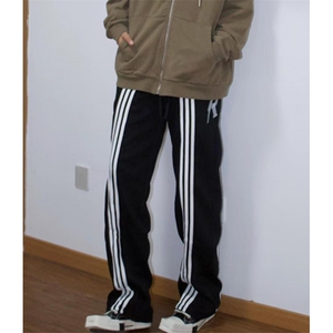 三条杠运动裤男女秋季垂感校服裤子春秋款直筒加绒休闲裤 KG3图片