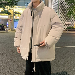 现货美式高街休闲夹克冬季立领纯色三防户外工装加厚棉服外套图片