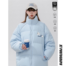 中性风新款冬季百搭潮流立领加厚印花羽绒服外套YR63003P225控298，男装羽绒服，电商A268