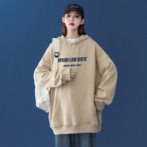 2024春季新款美式字母印花简约休闲宽松连帽卫衣潮 W258 P35控58图片