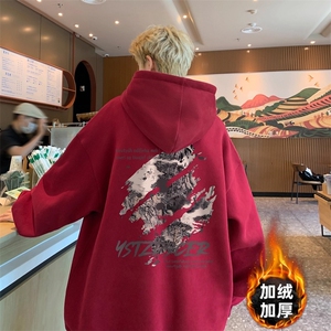 1506-1/WF0461/P43潮连帽卫衣男士2025新款宽松上衣服图片