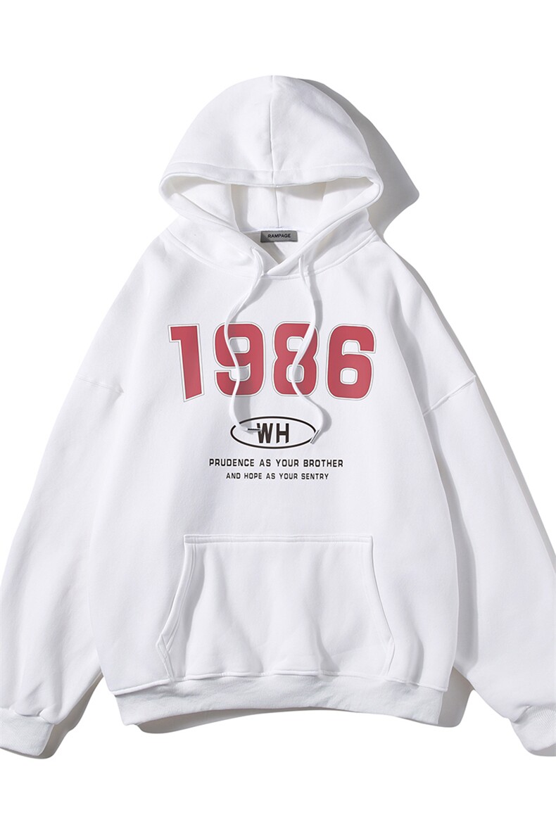 白底23新款秋冬时尚百搭宽松字母印花圆领连帽卫衣W254P35控58,男装卫衣,电商A247-1