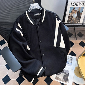 美式vintage拼接飞行员夹克外套高街潮牌棒球服宽松休闲W6043-P60图片