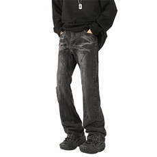 美式高街拼接水洗牛仔裤潮流宽松休闲裤A161-S2391-P64，男装牛仔裤，电商A161