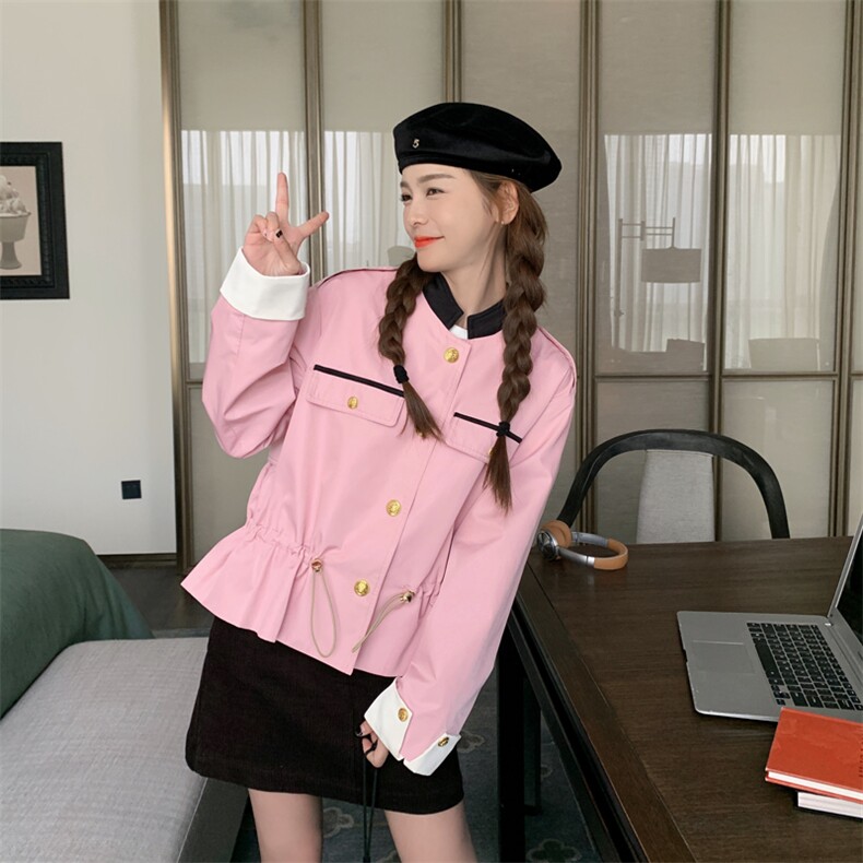 粉色小香风短外套女春秋2025新款小个子时尚洋气休闲百搭减龄上衣,女装风衣,帛香坊