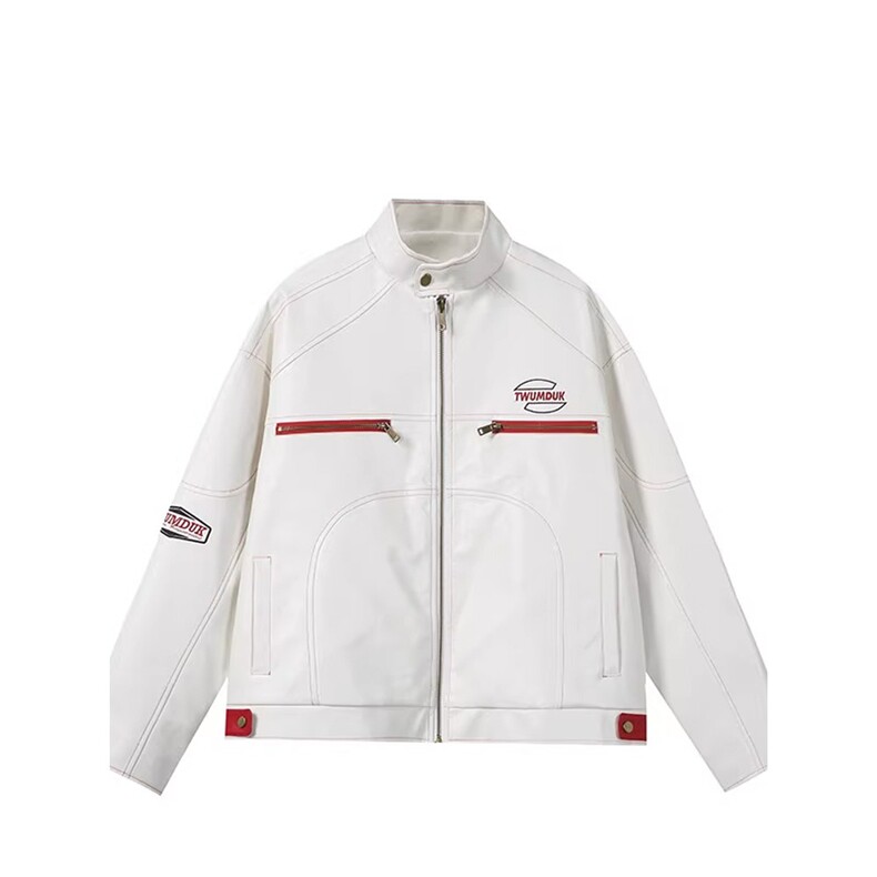 GP100-P60美式短款赛车服pu皮刺绣外套,男装皮衣,电商B323A