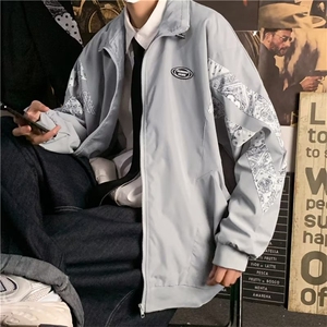 腰果花外套男韩版潮流秋季oversize夹克春秋ins港风宽松高街衣服图片