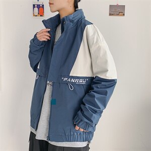 2021春季 男士休闲港风外套男 潮流夹克外套男宽松拼接 9207-P75图片
