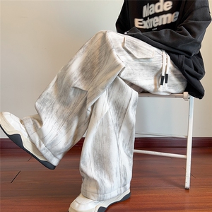 212A-K106特40控78 扎染工装口袋休闲裤男直筒宽松裤子图片