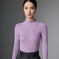 2025舒适百搭简约半高领长袖针织衫，女装羊绒衫，玛卡隆羊绒