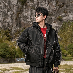 311B-1-YZ-9235-P210控359潮牌提花情侣百搭立领羽绒服抗皱风防图片