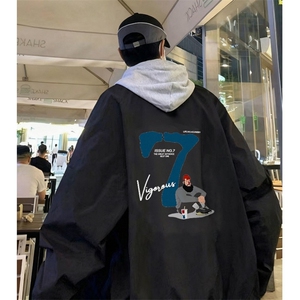 棒球服字母男夹克早秋潮流飞行员薄款小个子情侣装外套J15
