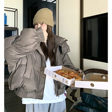 时尚设计感短款羽绒服女款冬季2025新款小个子洋气面包服连帽外套，女装羽绒服，2C316