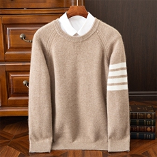 2024年秋季35%羊绒时尚都市休闲圆领长袖男款羊绒衫男装，男装羊绒开衫，狄美羊绒