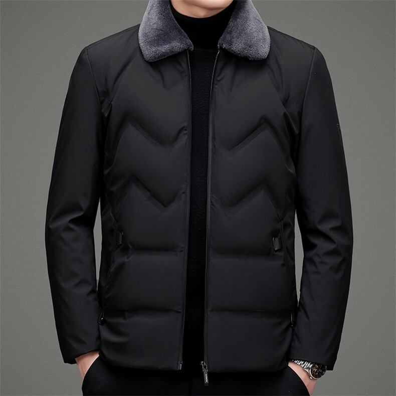 冬季新款羽绒服中年男士冬装时尚休闲翻领保暖外套MSNA20627-P255，男装羽绒服，电商B212（原钱塘6029）