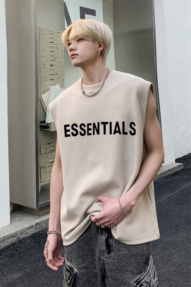 华夫格背心高品质重磅220克ess印花HB706-P25控38（抖音不可售）,男装背心/马甲,星座508（原C305）
