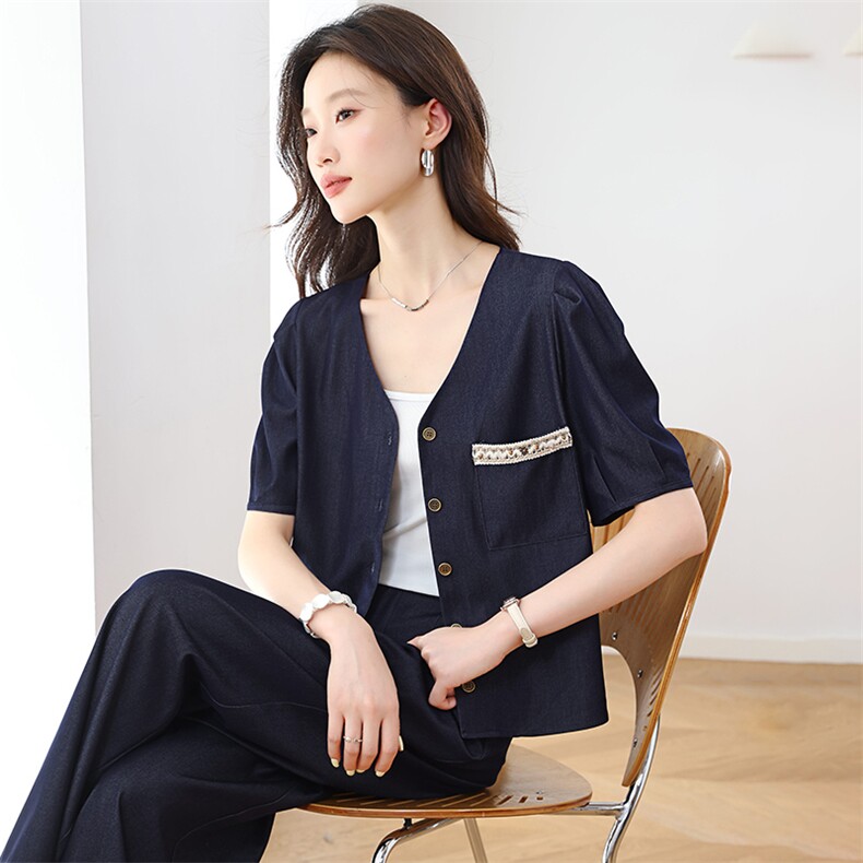 夏季新款2025套装女时尚气质优雅简约洋气时髦两件套,女装套装/套裙,婷轩阁