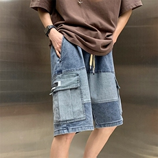 23夏季新款拼接大口袋牛仔裤五分裤DS-A316-1-K1094P50控68，男装牛仔裤，星座906（原电商a316-1）