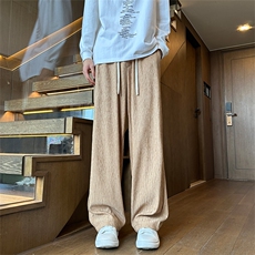 夏秋衔接树皮皱纹理感休闲裤直筒拖地运动裤K842特P35控58，女装休闲裤，电商A309