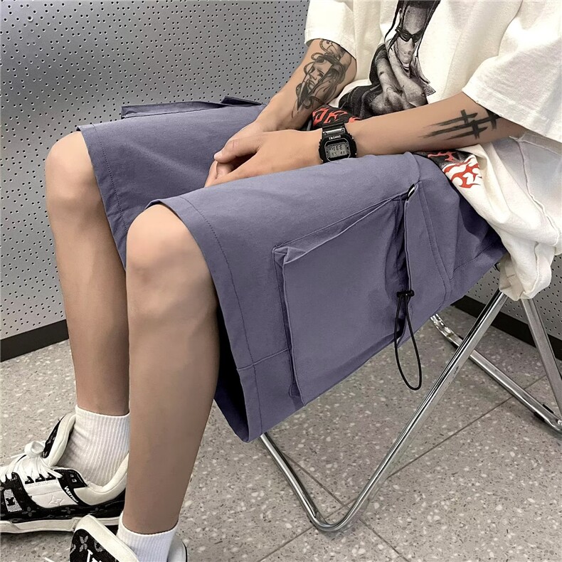 男直筒时尚潮牌夏季青春流行ins休闲裤五分裤潮流直筒QK35-P28,男装休闲裤,星座1109-3