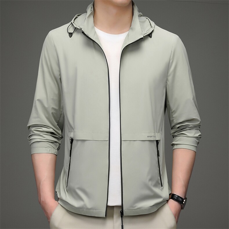 夏季男士户外防晒衣皮肤衣长袖休闲可脱卸帽外套防晒服上衣,男装夹克,电商B212（原钱塘6029）