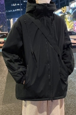 冬季加绒连帽棉衣保暖百搭棉服外套宽松潮流冲锋衣男装JK2810P85，男装棉衣，电商A086