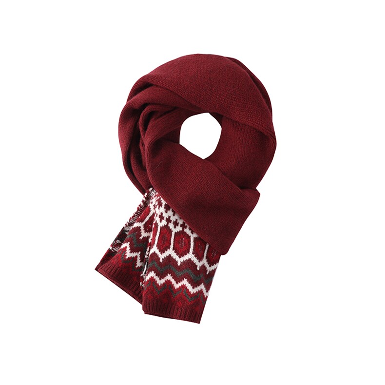 围巾女冬季针织围脖加厚保暖提花百搭小披肩，围巾，鼎坤羊绒