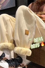 羊羔绒裤子男士冬季加绒加厚休闲长裤潮牌宽松青少年2025新款卫裤，男装卫衣，电商C323-1