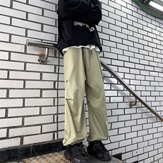 工装休闲裤男美式设计束脚裤拖地长裤阔腿裤子EK113-P38，男装休闲裤，星座1001-1