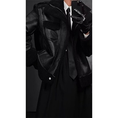 冬季美式机车美拉德复古皮毛一体夹克棉服外套男M137-P165(网图），男装夹克，电商B267