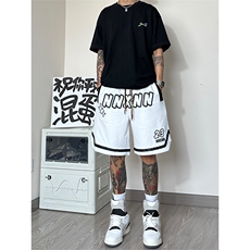 欧美发泡短裤男夏季美式五分裤潮牌运动裤男DK13P45，男装牛仔裤，星座417-3